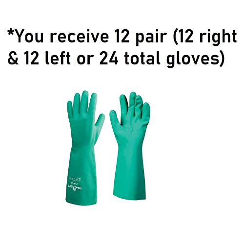 SHOWA 727 Nitrile Chemical Resistant Safety Glove, Unlined, Food Safe, 15 Mil Thick, 13" Length, Large (12 Pair) - Image 3