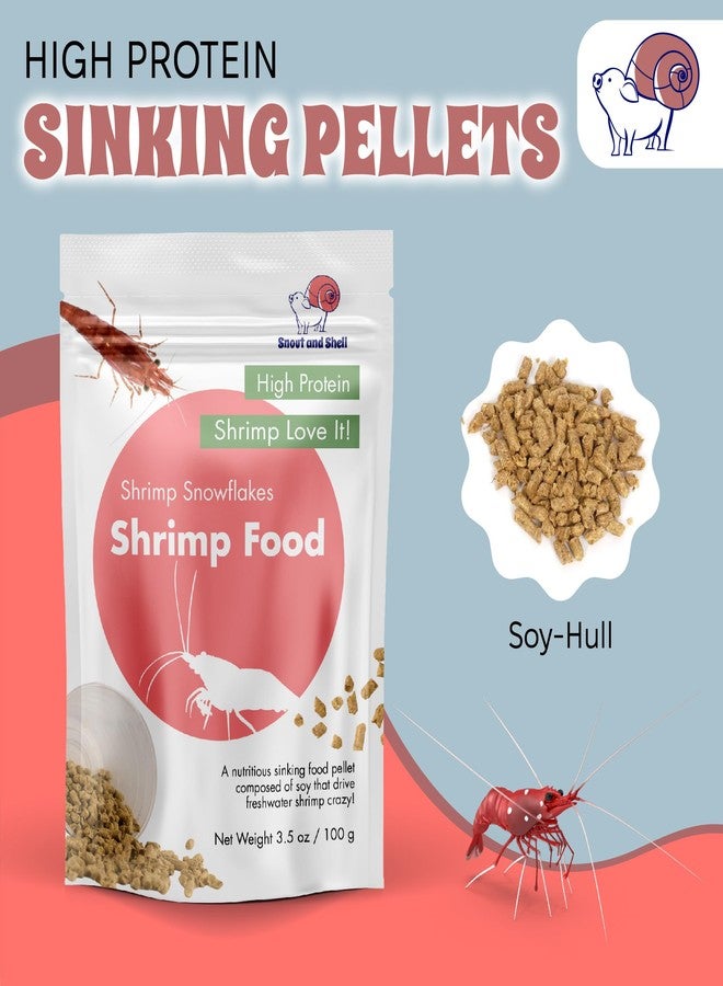 Snout and Shell Snowflakes Shrimp Food - High Protein Sinking Soy Pellets for Tropical Freshwater, Caridina, Neocardinia Shrimp & More | 3.5oz/100mg - Image 2