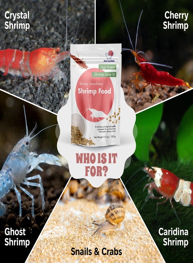 Snout and Shell Snowflakes Shrimp Food - High Protein Sinking Soy Pellets for Tropical Freshwater, Caridina, Neocardinia Shrimp & More | 3.5oz/100mg - Image 3