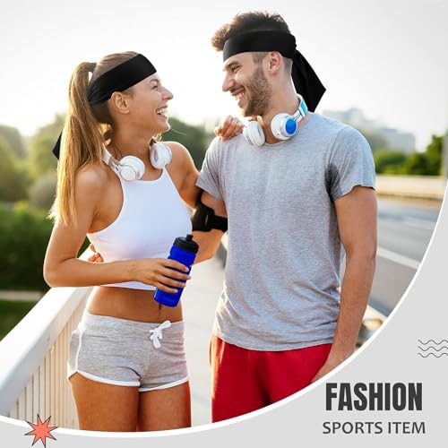 PAROPKAR 4 Pack Ninja Karate Headbands Adjustable Elastic Bandana Sweatbands Athletic Hair Wrap Bands for Men Women Use for Multi Sports Headbabnds (Grey Multi) - Image 4