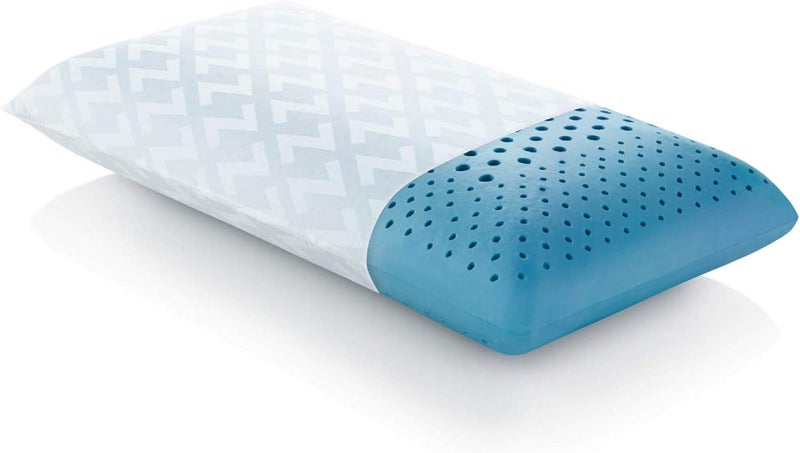 MALOUF Zoned Pillow Infused with Temperature Regulating GelNew ACTIVEDOUGH Formula is Responsive Supportive and PlushMid LoftQueen Blue - Image 1