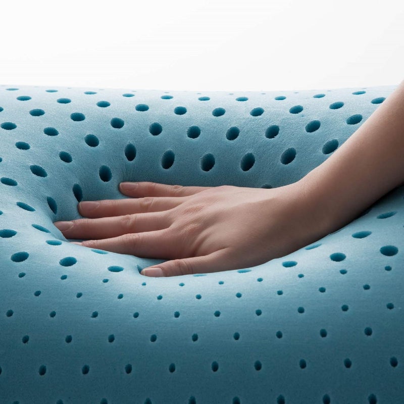 MALOUF Zoned Pillow Infused with Temperature Regulating GelNew ACTIVEDOUGH Formula is Responsive Supportive and PlushMid LoftQueen Blue - Image 5