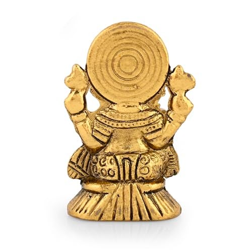 CraftVatika Ganesha Idol Showpiece Aluminum Golden Finish Ganesha Idol for Gift & Home Decor, Pooja Room, Mandir Housewarming Gifts (Set of 1) - Image 5