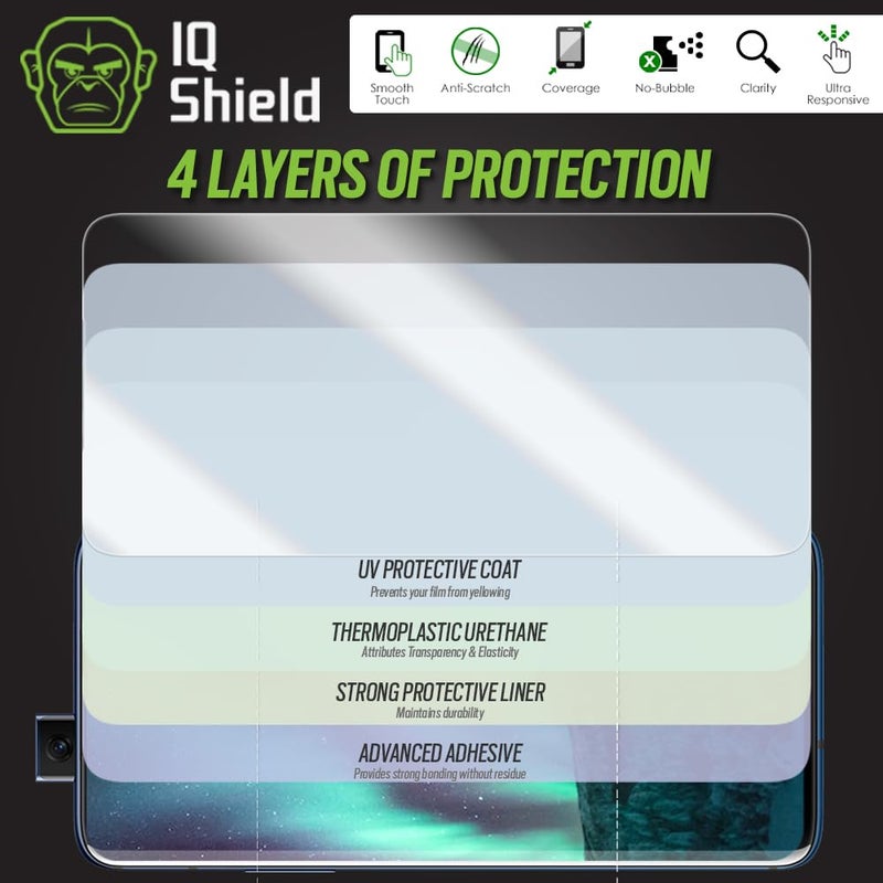 IQShield Screen Protector Compatible with OnePlus 7 Pro (2-Pack)(Case Friendly) LiquidSkin Easy Install Anti-Scratch Ultra Thin Anti-Bubble Clear TPU Film - Image 2