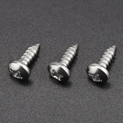 RoyceMart #6 x 3/8" (100 Pack) Stainless Steel Phillips Pan Head Wood Screws, Stainless Steel 304 (18-8), Pan Head Sheet Metal Screws Self Tapping for Wood - Image 3