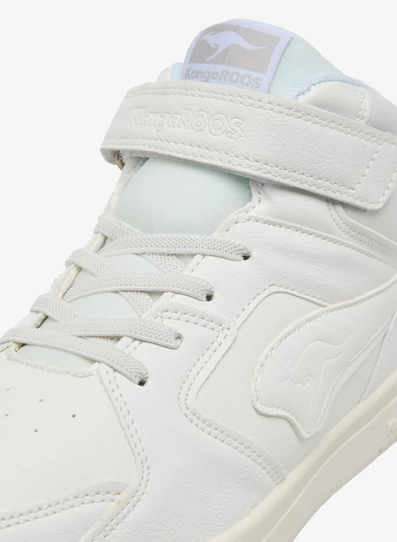 kangaROOS WHITE Women's Panelled High Top Shoes with Hook and Loop Closure for Women | Best Price UAE
