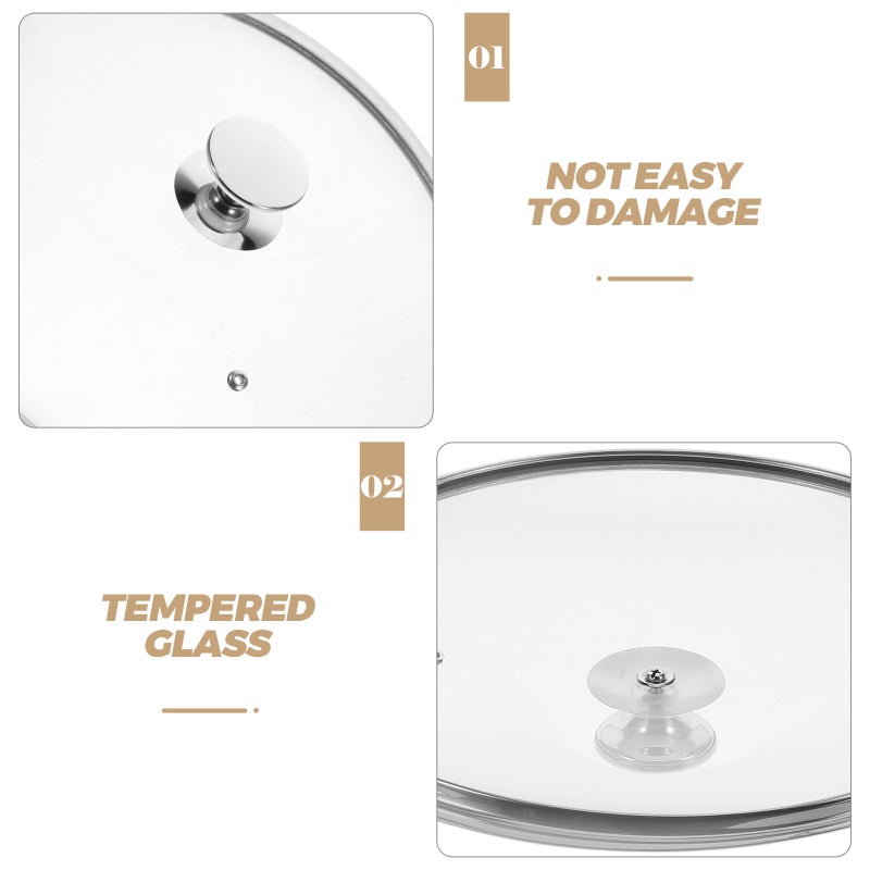 Universal Pan Lid For Woks And Pans 34 Cm Tempered Glass Cooking Pot Lid Suitable For Skillets And Sauce Pots - Image 4