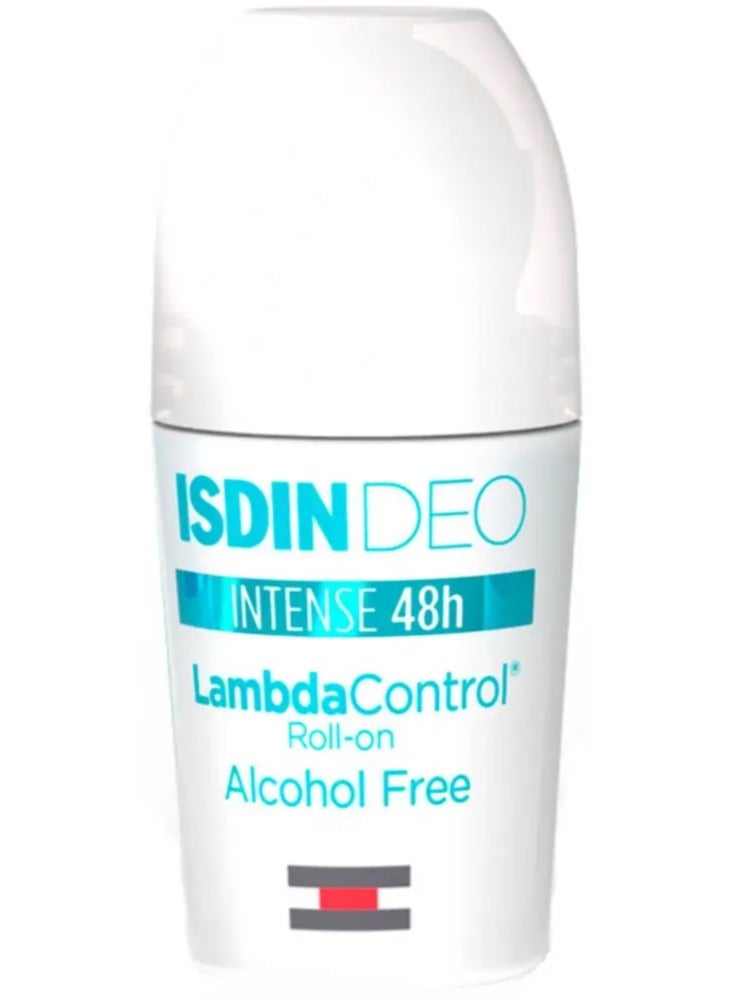 Isdin Deo Intense 48H Lambda Control Antiperspirant Roll-on, Alcohol Free 50ml