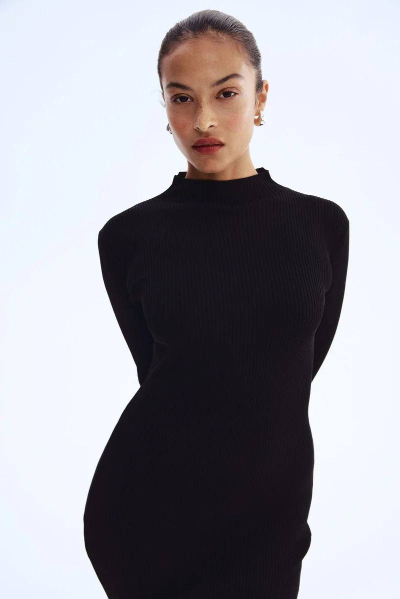 H&M Rib-knit turtleneck dress