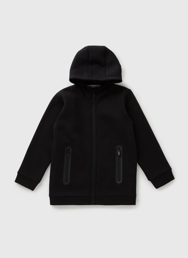 Matalan Boys Black Sports Zip Up Co Ord Jacket