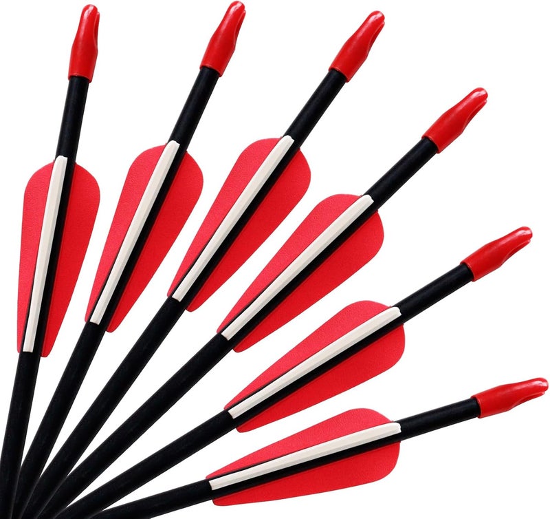CQ TOP Archery Targeting Arrows 28inch Practice Arrows for Recurve Bow Fiberglass Training Arrows for Kids Youth and Teens (12Pcs/6Pcs) - Image 2