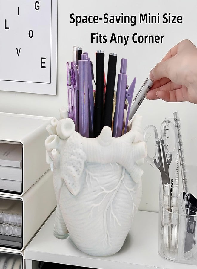 DAECHAO Heart-shaped Pen Holder for Desk Accessories and Office Decor, Pencil Holder for Desk Organizers, Compact Desk Accessories Gift for Women and Men, Pencil Cup for School, Office, Home (Red) - Image 5