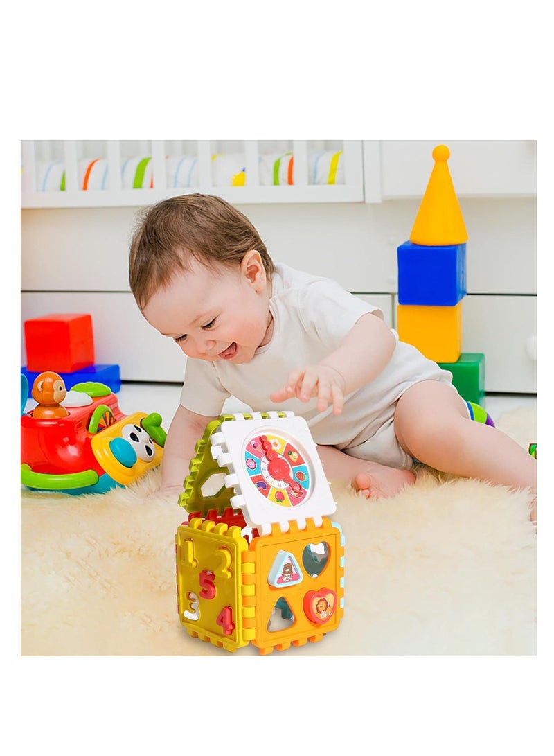 Toys for Girl Boy Shapes Gifts Sorter activity and activity Toy Education Construction Cubes  - Image 1