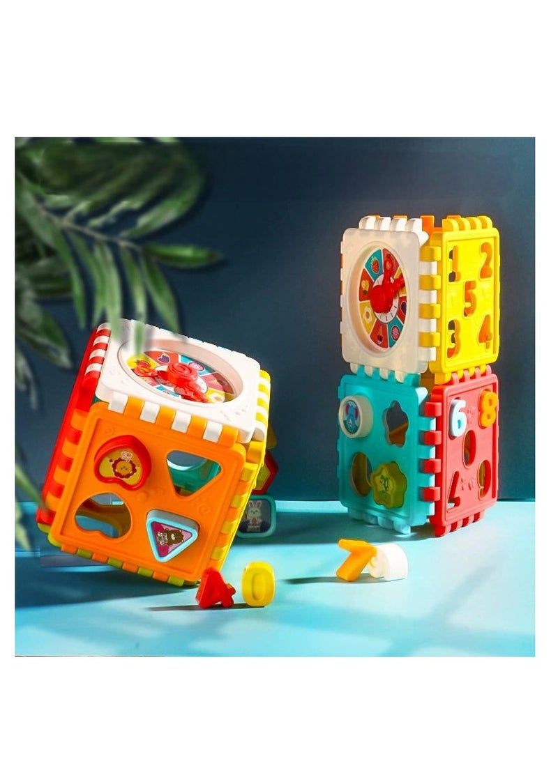 Toys for Girl Boy Shapes Gifts Sorter activity and activity Toy Education Construction Cubes  - Image 2