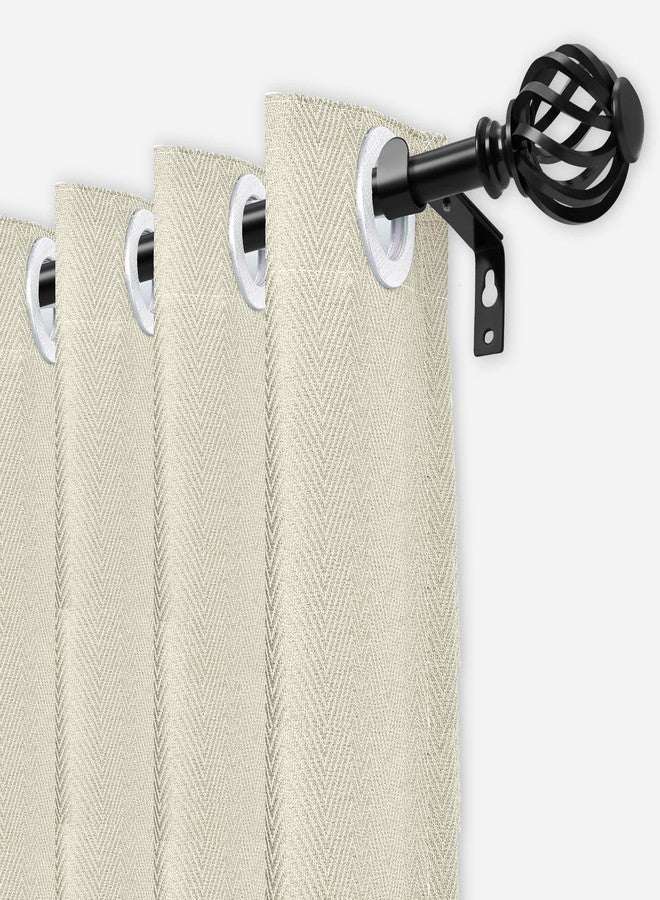 Luvenia Black Decorative Curtain Rod,Adjustable Curtain Rods For Windows 30 to 60 Inch(2.5-5Ft),Curtain Rod For Bedroom, Living Room,Kitchen,Farmhouse - Image 2