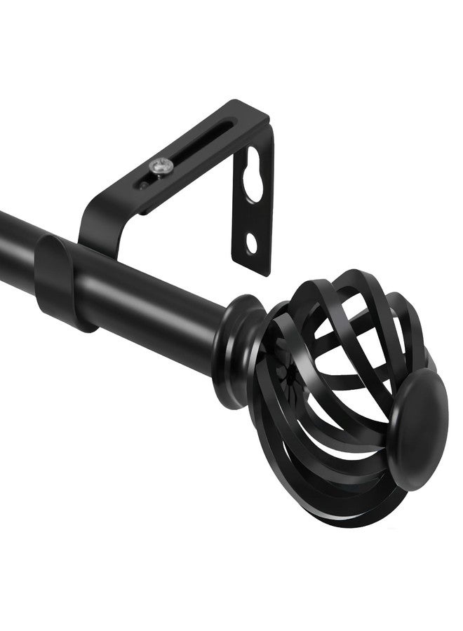 Luvenia Black Decorative Curtain Rod,Adjustable Curtain Rods For Windows 30 to 60 Inch(2.5-5Ft),Curtain Rod For Bedroom, Living Room,Kitchen,Farmhouse - Image 1