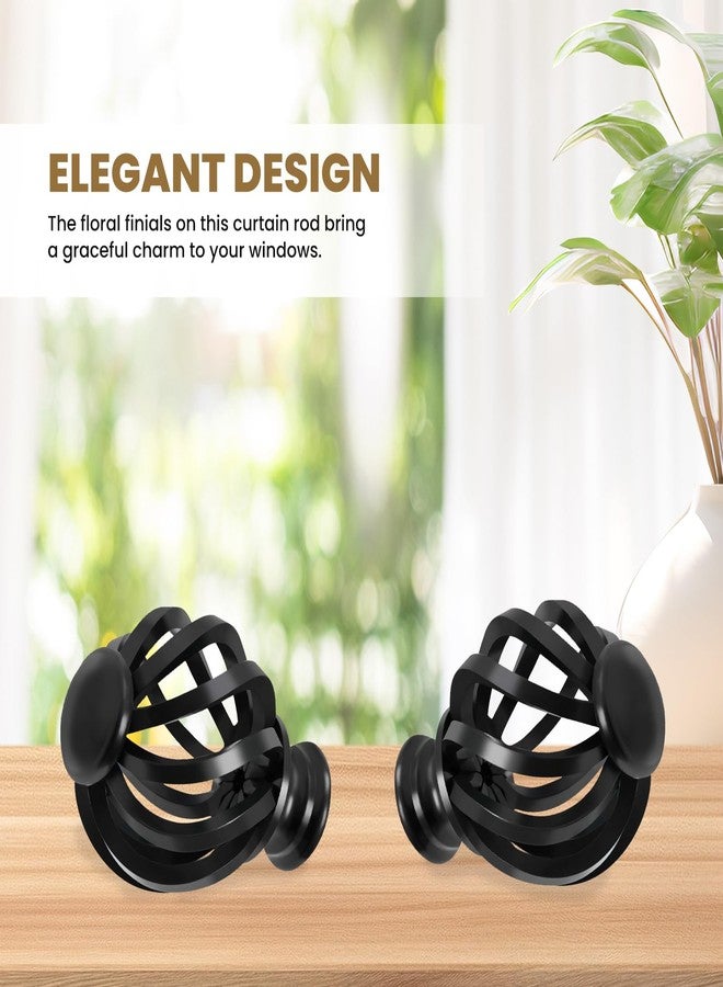 Luvenia Black Decorative Curtain Rod,Adjustable Curtain Rods For Windows 30 to 60 Inch(2.5-5Ft),Curtain Rod For Bedroom, Living Room,Kitchen,Farmhouse - Image 3