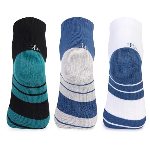 Bonjour Performance Sports Ankle Bamboo Socks for Men (Color-Assorted) Pack Of 3 - Image 4