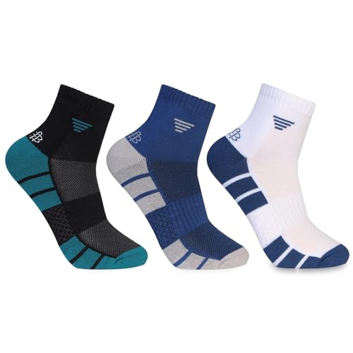 Bonjour Performance Sports Ankle Bamboo Socks for Men (Color-Assorted) Pack Of 3 - Image 1