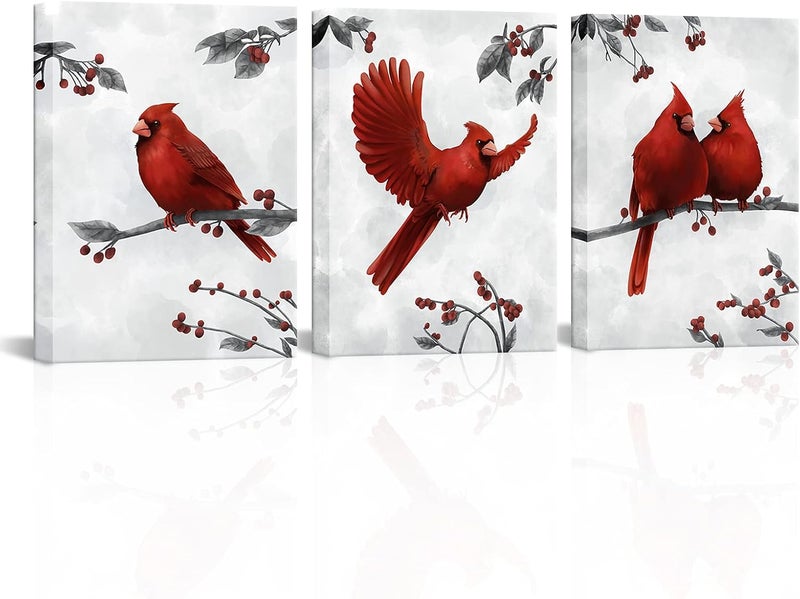 Kalormore Red Cardinal Wall Art Set - Image 1