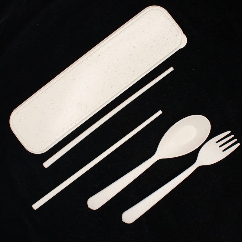 GLAN Reusable Spoon Fork and Chopsticks Set Travel Dinnerware Set Kitchen Dining Set with Storage Case Portable Cutlery Set Multicolor - Image 5