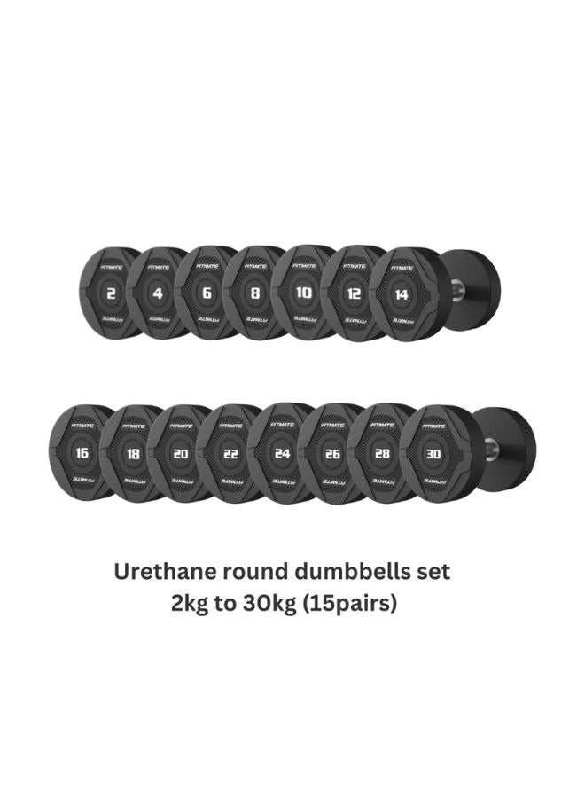 Fitmate PU Round Dumbbell 2-30 Kg Set