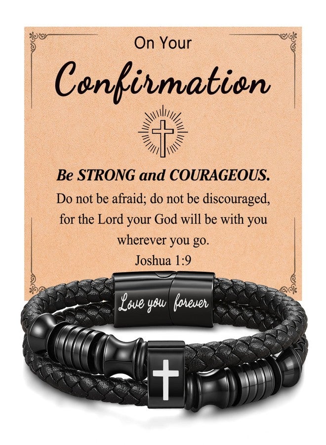 UNGENT THEM Confirmation Gifts for Boys Teenage Teen Catholic Confirmation Sponsor Gift Ideas Decorations Cross Bracelet - Image 1