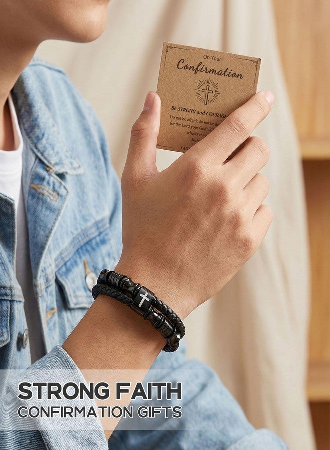 UNGENT THEM Confirmation Gifts for Boys Teenage Teen Catholic Confirmation Sponsor Gift Ideas Decorations Cross Bracelet - Image 3