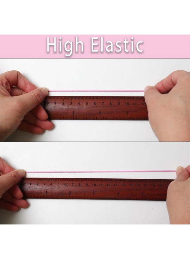 ZHFMLY Pink Elastic Beaded Cords 2mm 2/25 inch Elastic Cord String for Bracelets,Small Bungee Shock Cord for DIY Crafts, Beading and Sewing 48ft(ZH177) - Image 3