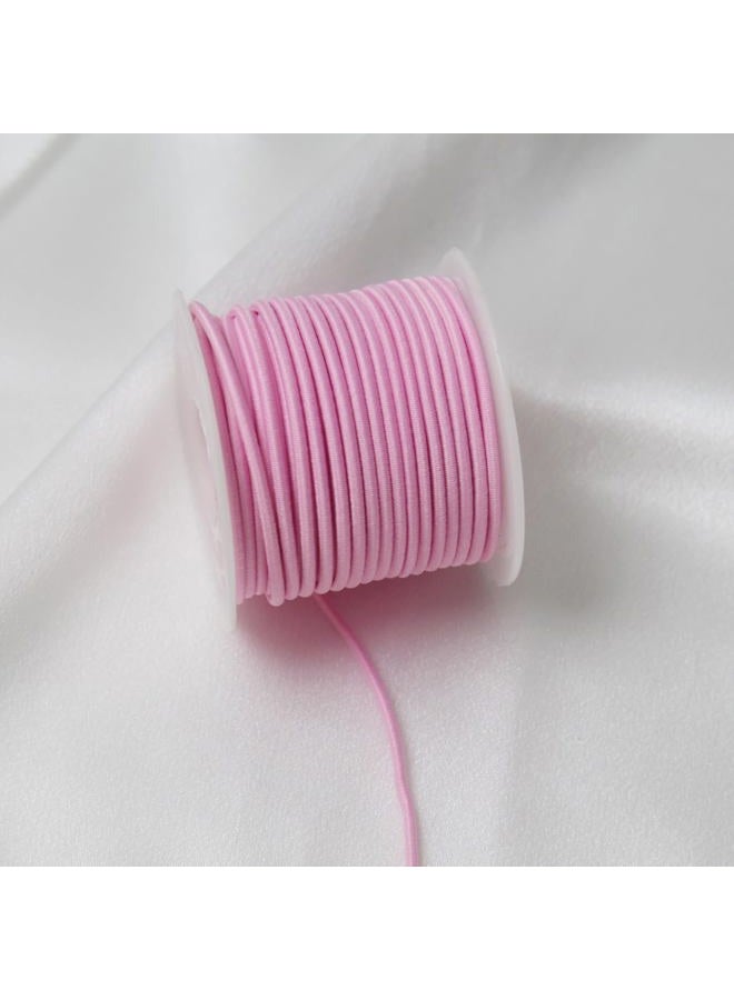ZHFMLY Pink Elastic Beaded Cords 2mm 2/25 inch Elastic Cord String for Bracelets,Small Bungee Shock Cord for DIY Crafts, Beading and Sewing 48ft(ZH177) - Image 4