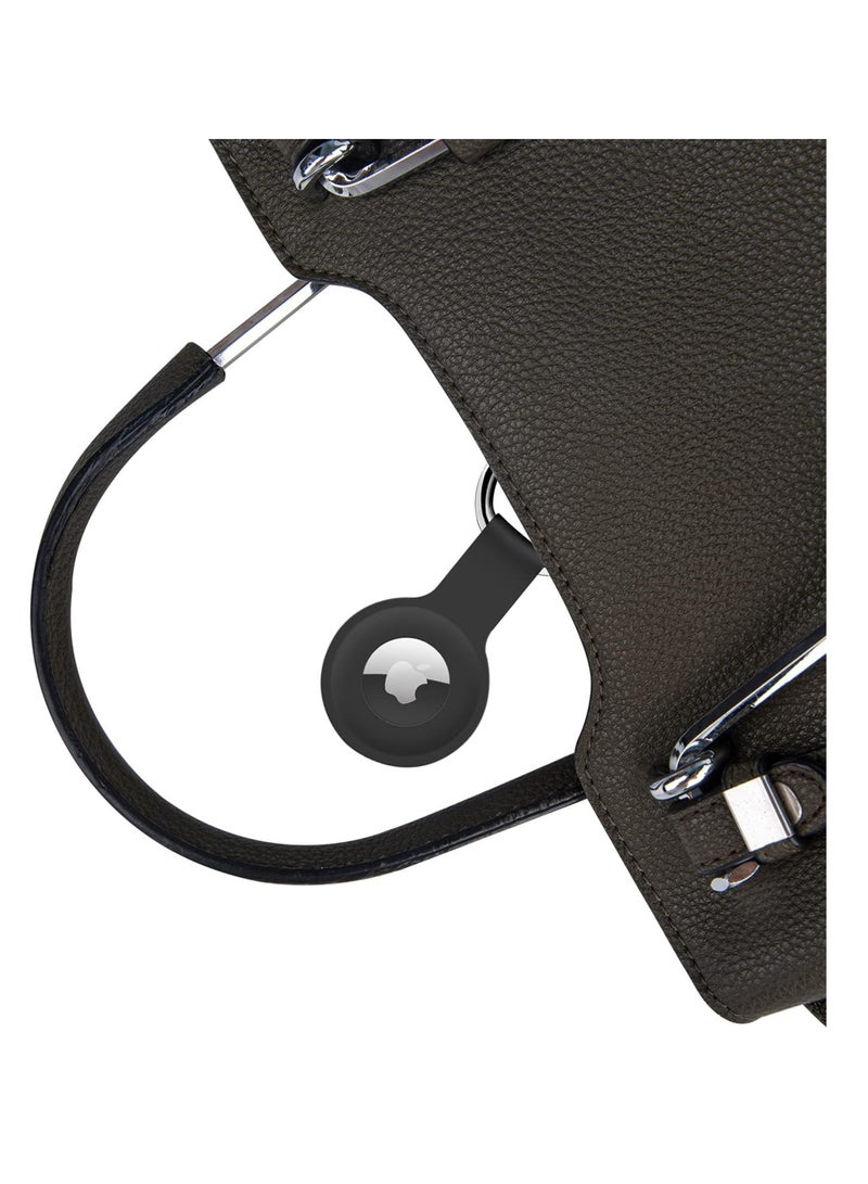 AirTag Holder Case- Silicone Case for AirTag Keyring for Keys, Bags, Luggage, Pet Collars - Anti-Lost and Scratch-Resistant Design for Apple Air Tags 2021(Black) - Image 5