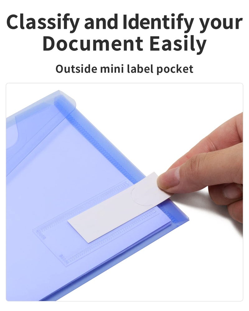 Sooez 24 Pack Plastic Pencil Pouch, Clear Poly Envelopes File Bag Bill Bag with Label Pocket, Plastic Pencil Case Bulk for A6 Size Files School, Office Storage - Image 3