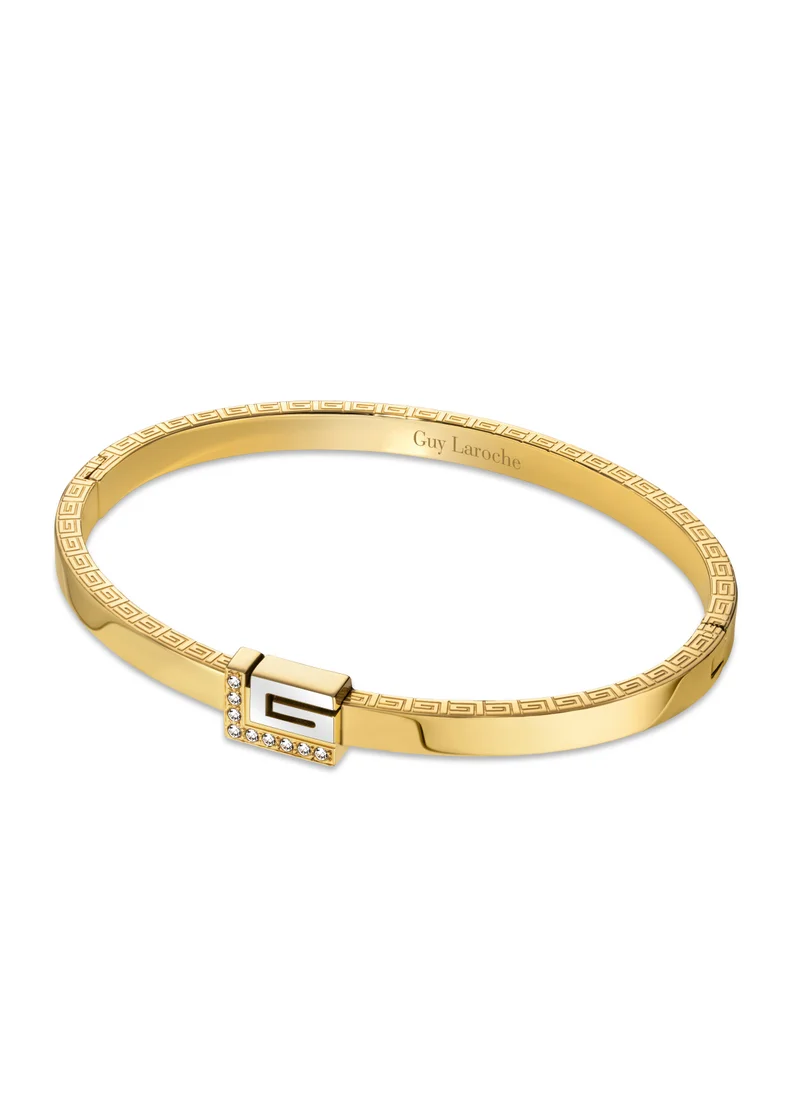 غاي لاروش Audrey Gold Plated Bracelet Bangle For Women with Crystal Logo
