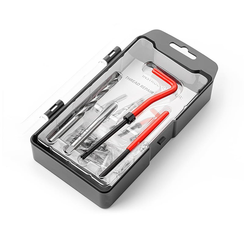BELOMI Helicoil Thread Repair Kit Metric and SAE Repair Tools with HSS Drill Bit and Thread Inserts Auto Repairing Tool for Damaged Thread M6 x 10mm Size Universal Car Accessories