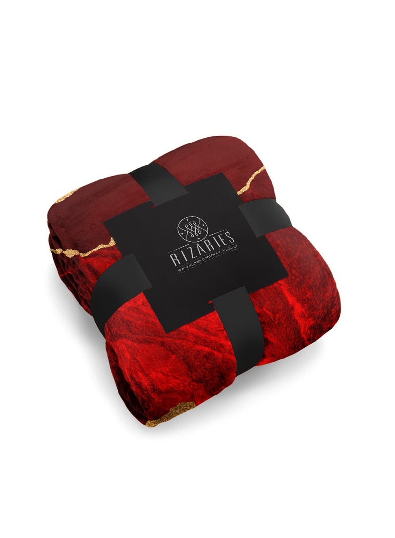 RIZARIES Soft Maroon Abstract Sofa Blanket Throw  - Image 2
