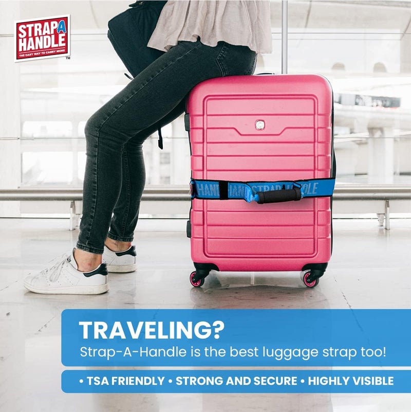 Strap-A-Handle 6' Carry Strap with Handle | 2-Pack | Adjustable Belt | Easy, Safe, Secure, Lifting, Moving, Carrying Heavy Boxes, Groceries | Best Luggage Strap ( 2 Pack - 6ft. Length, 40lb. Capacity) - Image 5