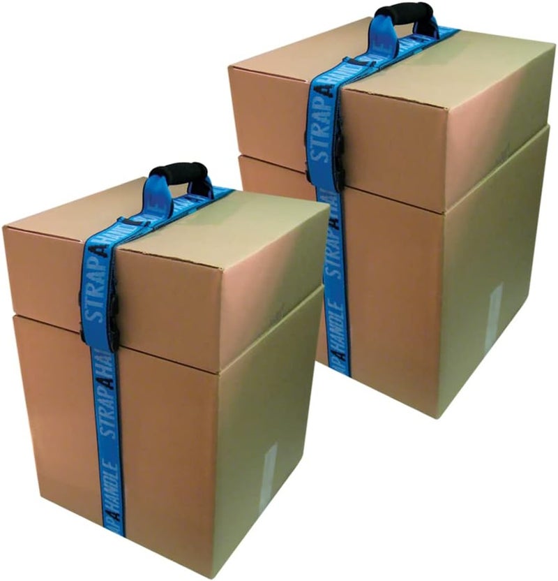 Strap-A-Handle 6' Carry Strap with Handle | 2-Pack | Adjustable Belt | Easy, Safe, Secure, Lifting, Moving, Carrying Heavy Boxes, Groceries | Best Luggage Strap ( 2 Pack - 6ft. Length, 40lb. Capacity) - Image 1