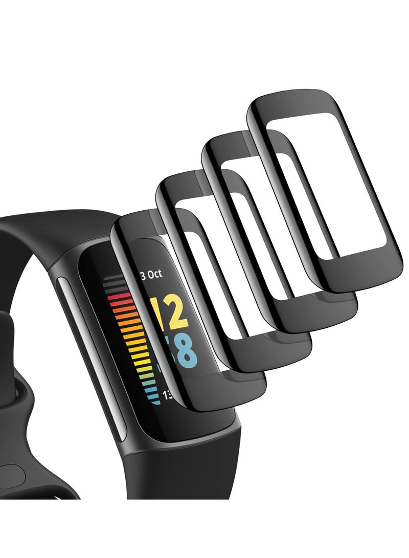 Excefore 4pcs Screen Protector Compatible with Fitbit Charge 5, 3d Anti-scratch Clear Full Coverage Screen Protector Cover Film Accessories for Smart Watch  - Image 1