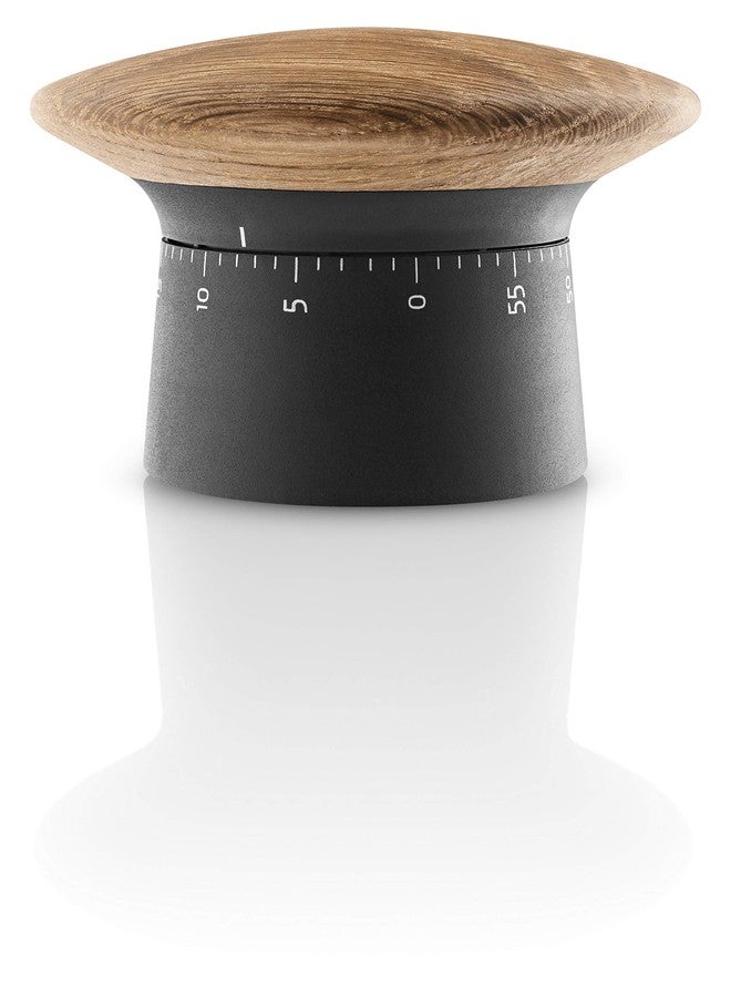 EVA SOLO | Countertop Kitchen Timer | Nordic Kitchen Collection | 60 Minute Alarm | Non-Slip Rubber Base | Danish Design - Functionality & Quality | D3.54 x W3.54 x H2.76 Inch | Black/Natural - Image 1