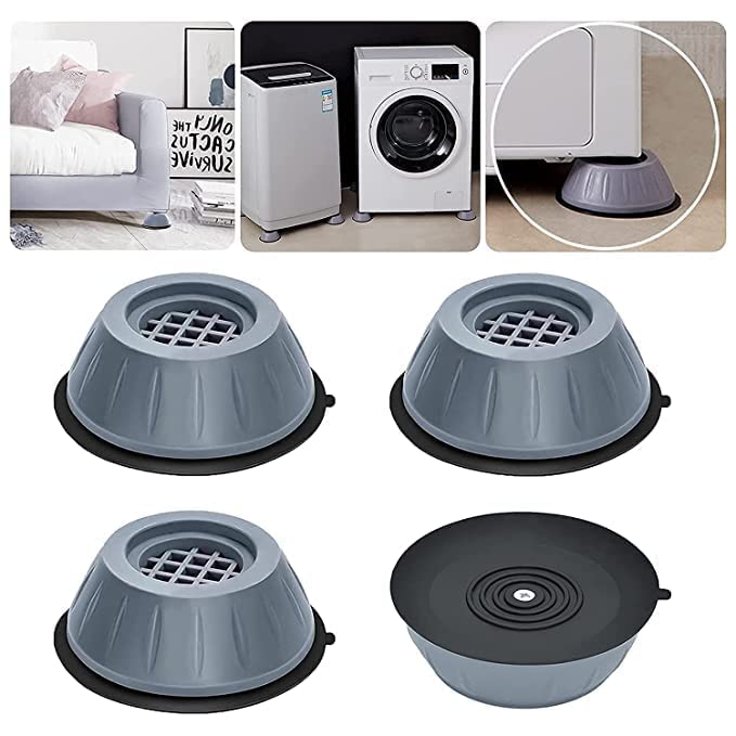 Shelzi Shelzi Washer Dryer Anti Vibration Pads with Suction Cup Feet Fridge Washing Machine Leveling Feet Anti Walk Pads Shock Absorber Furniture Lifting Base 4pcs Pack of 1  - Image 2