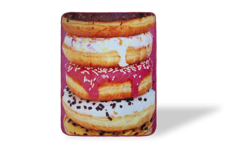 JUST FUNKY JUST FUNKY Donuts Fleece Throw Blanket | Large Soft Fleece Donut Blanket | Food Blanket Soft Blankets and Throws | Officially Licensed Donut Throw Blankets | Measures 60 x 45 Inches  - Image 1