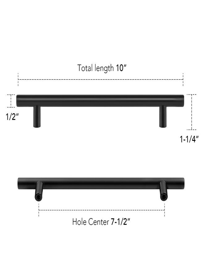 HomeExpert Home Expert 5 Pack 7-1/2 Inch Black Cabinet Handles Matte Black Cabinet Pulls Black Dresser Drawer Pulls Stainless Steel Kitchen Cabinet Handles Matte Black 10 Inch Overall Length - Image 3