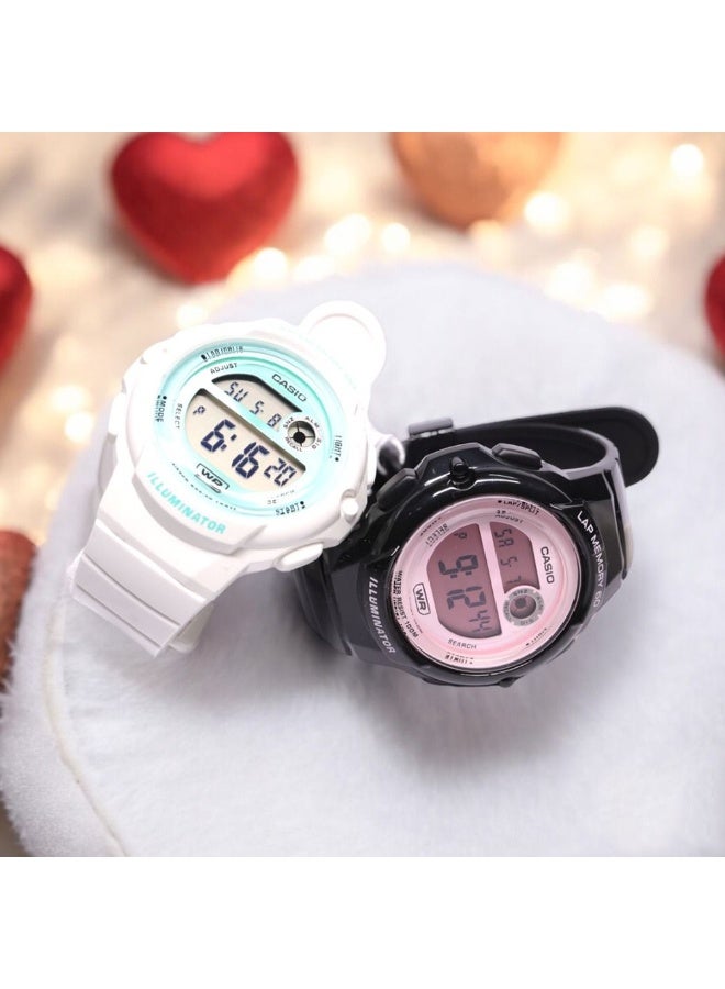 كاسيو ساعة كاسيو LWS-1200H-1A2VDF الرقمية للنساء – حزام ريزين أسود مع لمسات وردية وإضاءة LED وذاكرة 60 لفة - Image 5