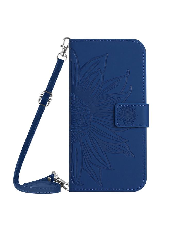 S-TOP Case For Motorola Moto G Play 2023 HT04 Skin Feel Sun Flower Embossed Flip Leather Phone Case with Lanyard - Image 2