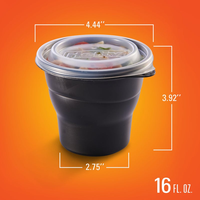 Hefty Multi-Purpose Cups  Reusable Containers with Lids  16 Ounce Capacity  4 Count - Image 5