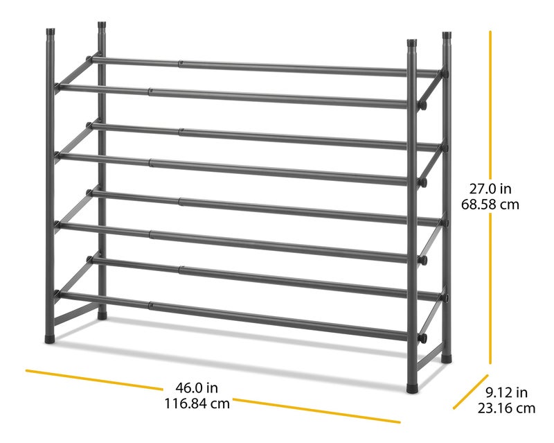 Whitmor 4-Tier Shoe Rack Gunmetal Gray - Image 4