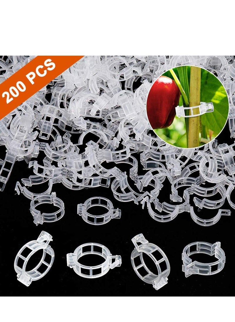 SYOSI - 200 Pcs Plant Support Garden Clips, Vegetable Tomato Supports Trellis Clip Tape for Climbing Crop Vine Twine String Cage Ties Stakes, Grow Strawberry Rose Grape Cucumber Orchid Pea Tree - Image 1