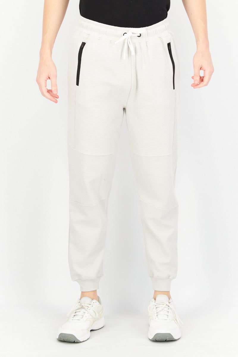 Sovereign Code Men Regular Fit Textured Drawstring Jogger Pant, Light Grey - Image 1
