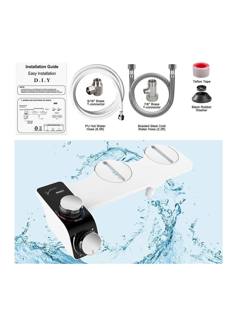 Generic - Bidet Attachment for Toilet -Self Cleaning Dual Nozzle, Non-Electric Bidet, Cold & Warm Fresh Water Bidet Sprayer With Temperature & Pressure ControlsBidet Attachment for Toilet -Self Cleaning Dual No - Image 1