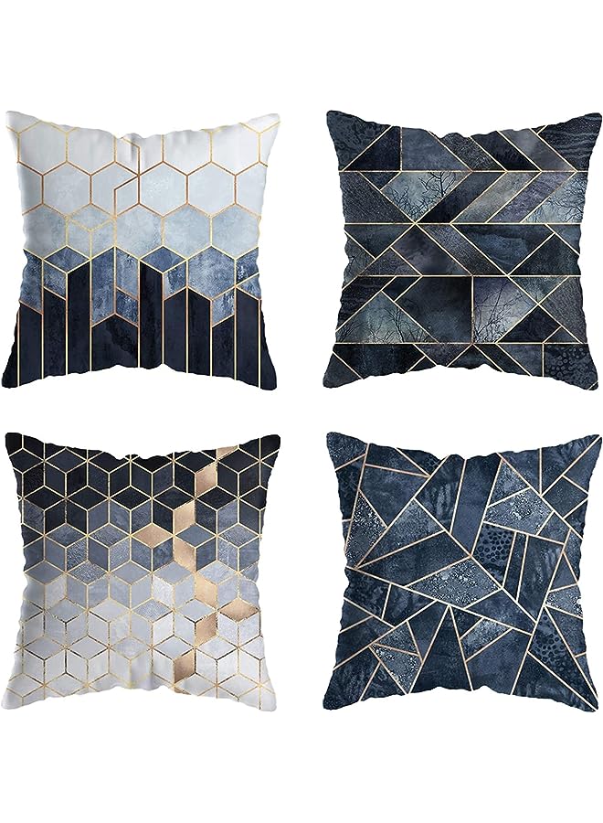 SYOSI Geometric Pillow Covers, SYOSI Colorful Gradient Throw Pillow Covers Square Cushion Case Soft Pillowcases, 18x18 inch for Home Decor Set of 4 for Sofa Couch Car Bedroom Indoor Decor - Image 1